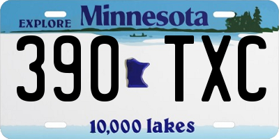 MN license plate 390TXC