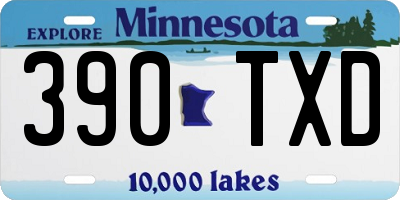 MN license plate 390TXD