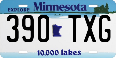 MN license plate 390TXG