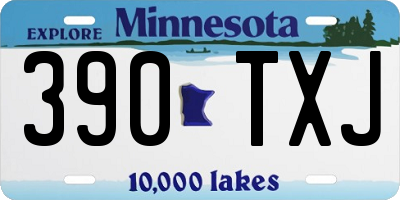 MN license plate 390TXJ