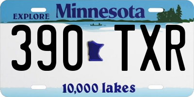 MN license plate 390TXR