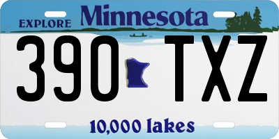 MN license plate 390TXZ