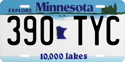 MN license plate 390TYC