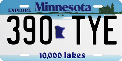 MN license plate 390TYE