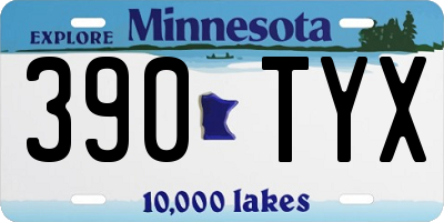 MN license plate 390TYX
