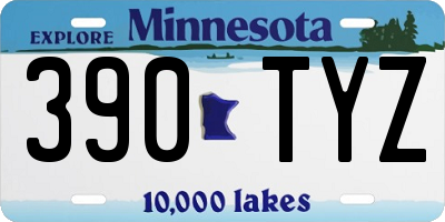 MN license plate 390TYZ