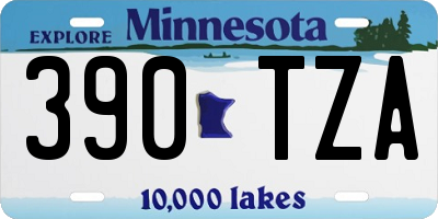 MN license plate 390TZA
