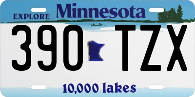 MN license plate 390TZX