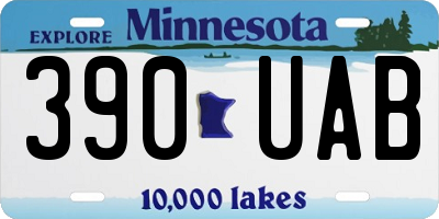 MN license plate 390UAB