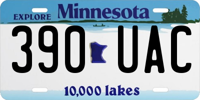 MN license plate 390UAC