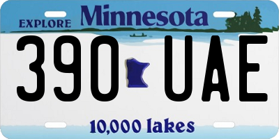 MN license plate 390UAE