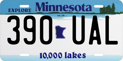 MN license plate 390UAL