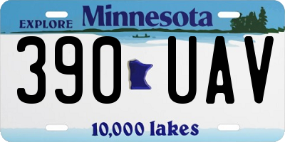 MN license plate 390UAV