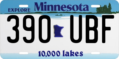 MN license plate 390UBF