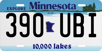 MN license plate 390UBI