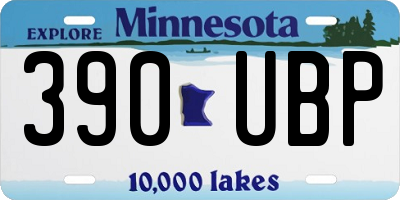 MN license plate 390UBP