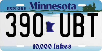 MN license plate 390UBT