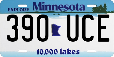 MN license plate 390UCE
