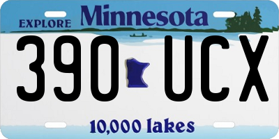 MN license plate 390UCX