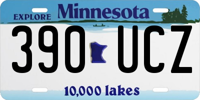 MN license plate 390UCZ