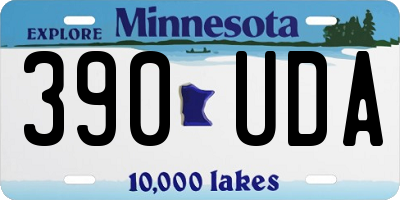 MN license plate 390UDA