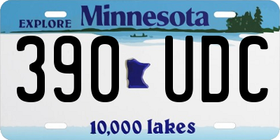 MN license plate 390UDC