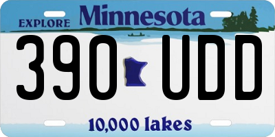 MN license plate 390UDD