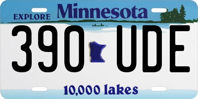 MN license plate 390UDE