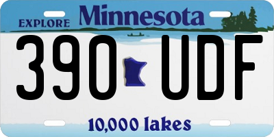 MN license plate 390UDF