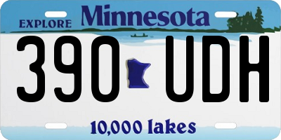 MN license plate 390UDH