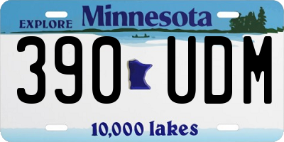 MN license plate 390UDM