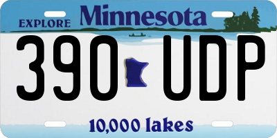 MN license plate 390UDP