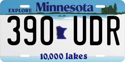 MN license plate 390UDR