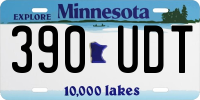 MN license plate 390UDT