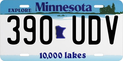 MN license plate 390UDV