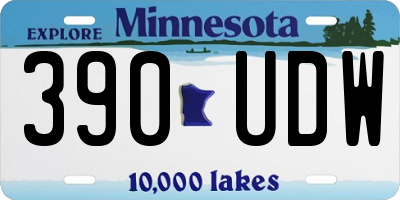 MN license plate 390UDW