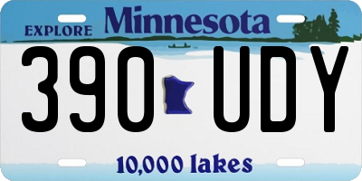 MN license plate 390UDY