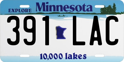 MN license plate 391LAC