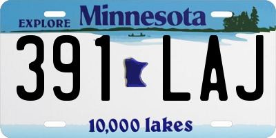 MN license plate 391LAJ