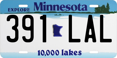 MN license plate 391LAL