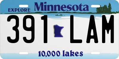 MN license plate 391LAM