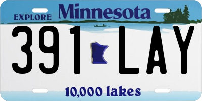 MN license plate 391LAY