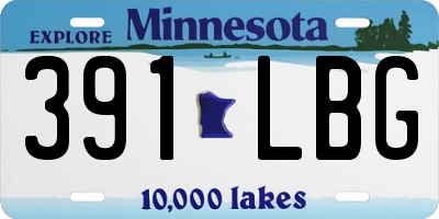 MN license plate 391LBG
