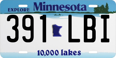 MN license plate 391LBI