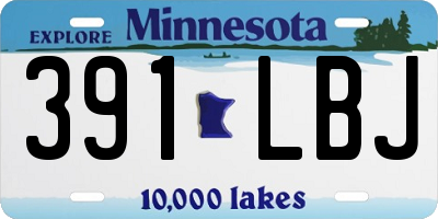 MN license plate 391LBJ