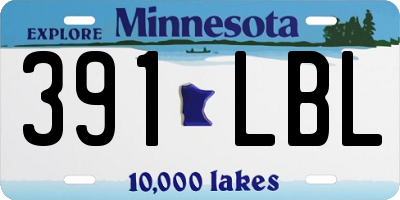 MN license plate 391LBL