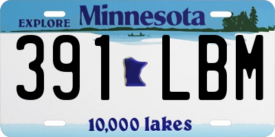 MN license plate 391LBM
