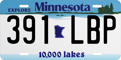 MN license plate 391LBP