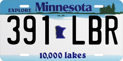 MN license plate 391LBR
