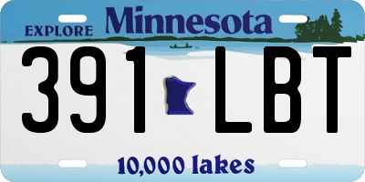 MN license plate 391LBT